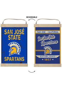 KH Sports Fan San Jose State Spartans Faux Rusted Reversible Banner Sign