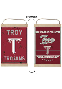 KH Sports Fan Troy Trojans Faux Rusted Reversible Banner Sign