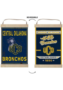 KH Sports Fan Central Oklahoma Bronchos Faux Rusted Reversible Banner Sign
