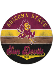 KH Sports Fan Arizona State Sun Devils 20x20 Retro Multi Color Circle Sign