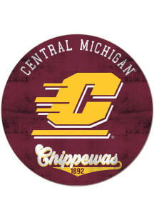 KH Sports Fan Central Michigan Chippewas 20x20 Retro Multi Color Circle Sign