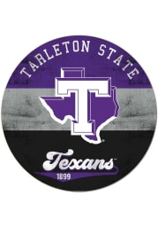 KH Sports Fan Tarleton State Texans 20x20 Retro Multi Color Circle Sign