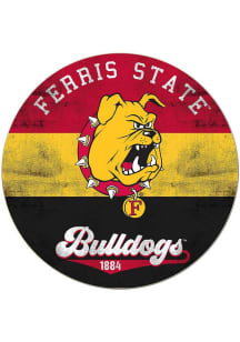 KH Sports Fan Ferris State Bulldogs 20x20 Retro Multi Color Circle Sign