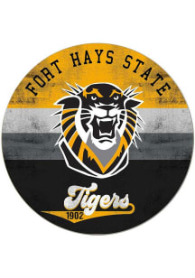 KH Sports Fan Fort Hays State Tigers 20x20 Retro Multi Color Circle Sign