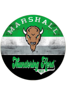 KH Sports Fan Marshall Thundering Herd 20x20 Retro Multi Color Circle Sign