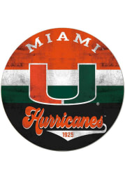 KH Sports Fan Miami Hurricanes 20x20 Retro Multi Color Circle Sign