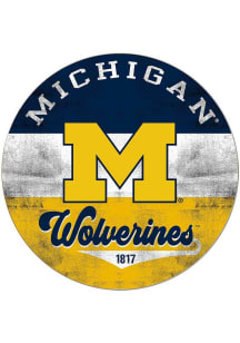 KH Sports Fan Michigan Wolverines 20x20 Retro Multi Color Circle Sign