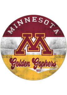 Red Minnesota Golden Gophers 20x20 Retro Multi Color Circle Sign