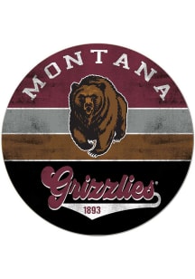 KH Sports Fan Montana Grizzlies 20x20 Retro Multi Color Circle Sign