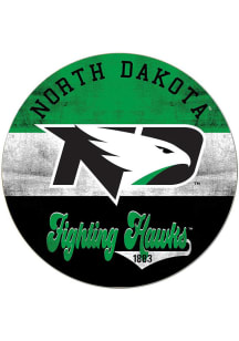 KH Sports Fan North Dakota Fighting Hawks 20x20 Retro Multi Color Circle Sign