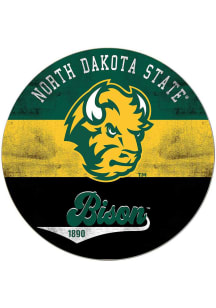 KH Sports Fan North Dakota State Bison 20x20 Retro Multi Color Circle Sign