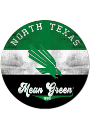 KH Sports Fan North Texas Mean Green 20x20 Retro Multi Color Circle Sign
