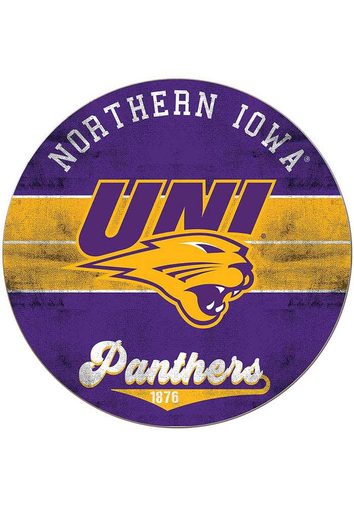 KH Sports Fan Northern Iowa Panthers 20x20 Retro Multi Color Circle Sign