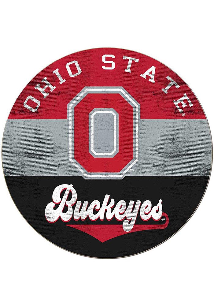 Ohio State Buckeyes Red 20x20 Retro Multi Color Circle Sign