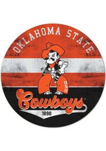 KH Sports Fan Oklahoma State Cowboys 20x20 Retro Multi Color Circle Sign