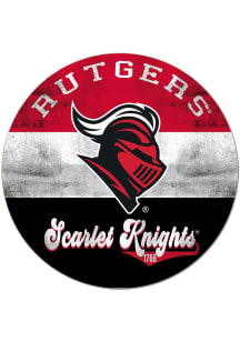 Red Rutgers Scarlet Knights 20x20 Retro Multi Color Circle Sign