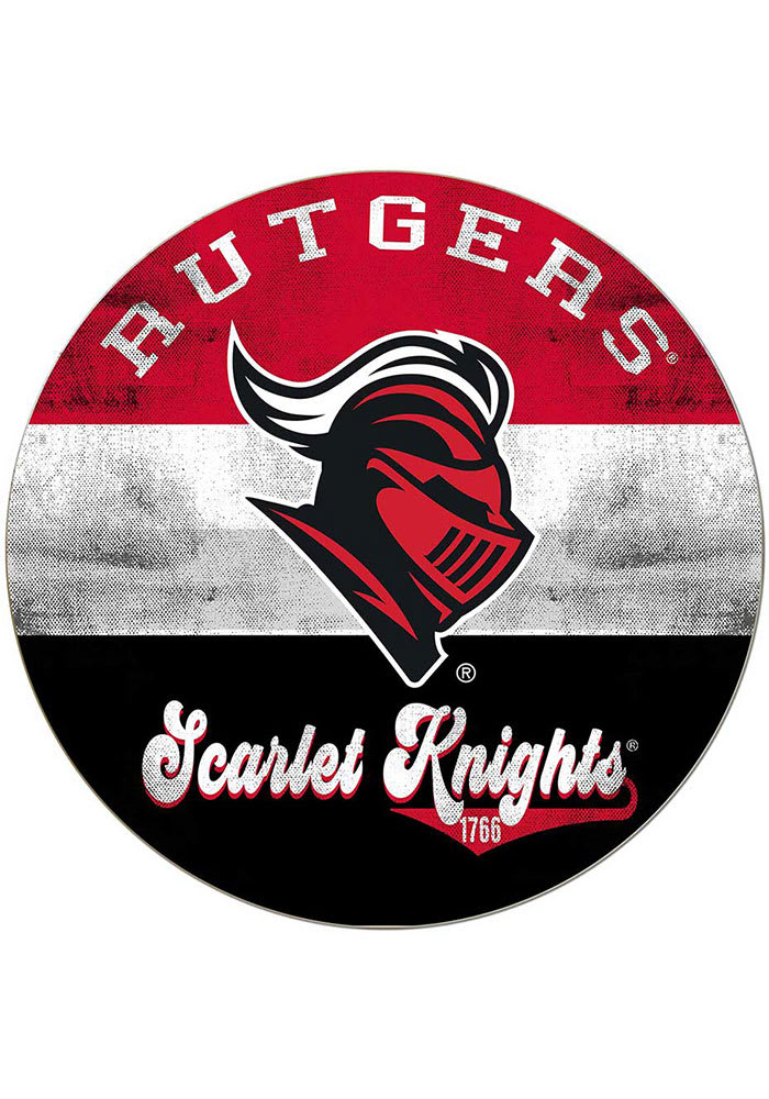 KH Sports Fan Rutgers Scarlet Knights 20x20 Retro Multi Color Circle Sign