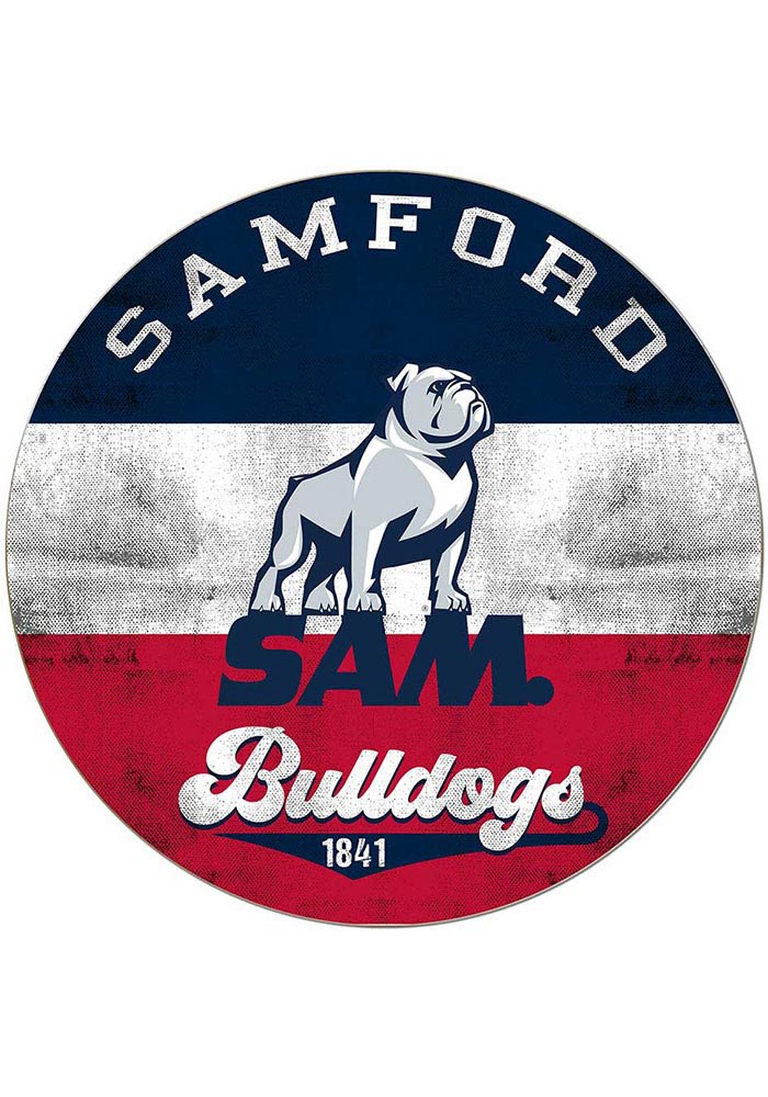 KH Sports Fan Samford University Bulldogs 20x20 Retro Multi Color Circle Sign