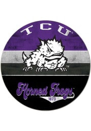 KH Sports Fan TCU Horned Frogs 20x20 Retro Multi Color Circle Sign