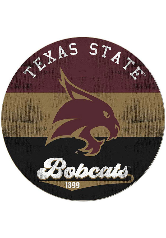 KH Sports Fan Texas State Bobcats 20x20 Retro Multi Color Circle Sign