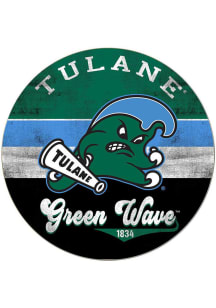 KH Sports Fan Tulane Green Wave 20x20 Retro Multi Color Circle Sign
