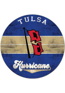 KH Sports Fan Tulsa Golden Hurricane 20x20 Retro Multi Color Circle Sign