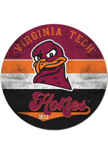 KH Sports Fan Virginia Tech Hokies 20x20 Retro Multi Color Circle Sign