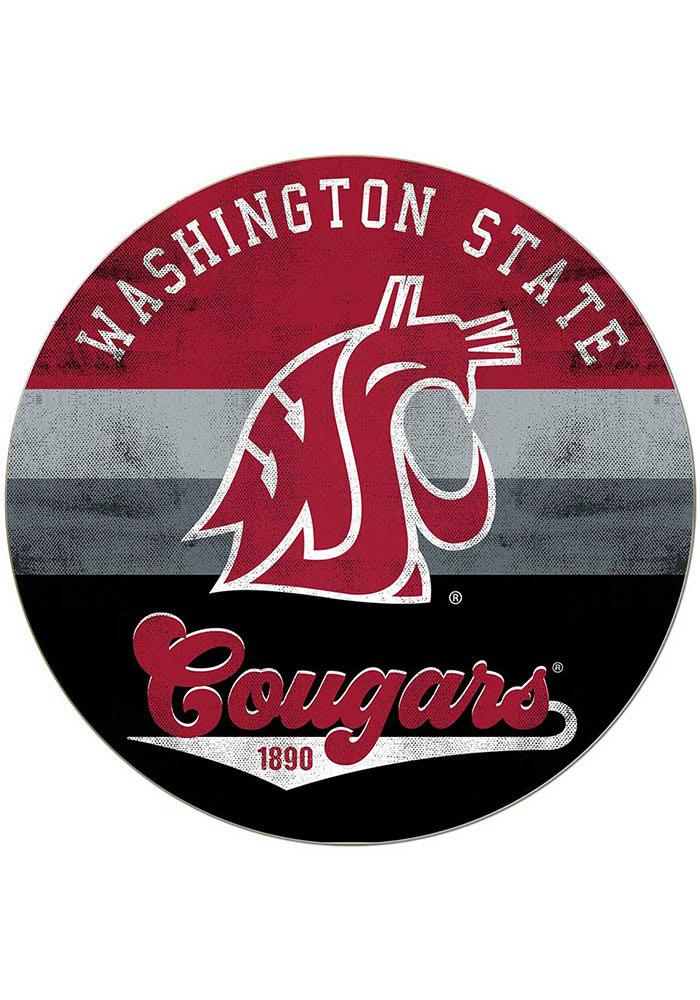 KH Sports Fan Washington State Cougars 20x20 Retro Multi Color Circle Sign