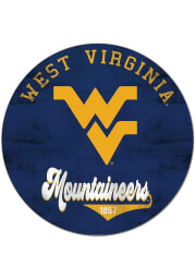 KH Sports Fan West Virginia Mountaineers 20x20 Retro Multi Color Circle Sign