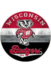KH Sports Fan Wisconsin Badgers 20x20 Retro Multi Color Circle Sign