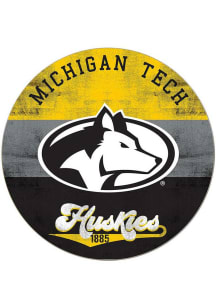 KH Sports Fan Michigan Tech Huskies 20x20 Retro Multi Color Circle Sign