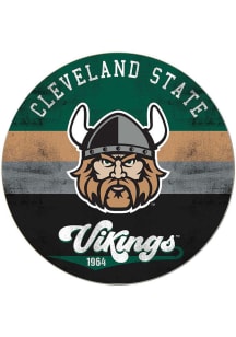 KH Sports Fan Cleveland State Vikings 20x20 Retro Multi Color Circle Sign