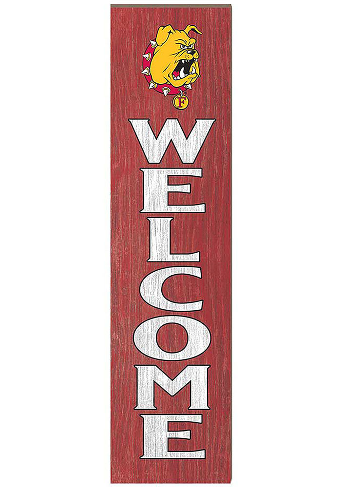 KH Sports Fan Ferris State Bulldogs 12x48 Welcome Leaning Sign