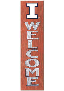 KH Sports Fan Illinois Fighting Illini 11x46 Welcome Leaning Sign