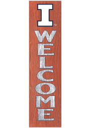 KH Sports Fan Illinois Fighting Illini 12x48 Welcome Leaning Sign