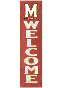Red Maryland Terrapins 11x46 Welcome Leaning Sign