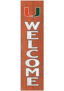 KH Sports Fan Miami Hurricanes 11x46 Welcome Leaning Sign