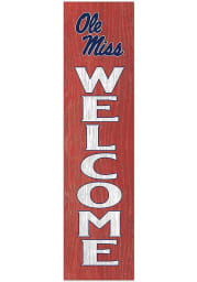 KH Sports Fan Ole Miss Rebels 12x48 Welcome Leaning Sign