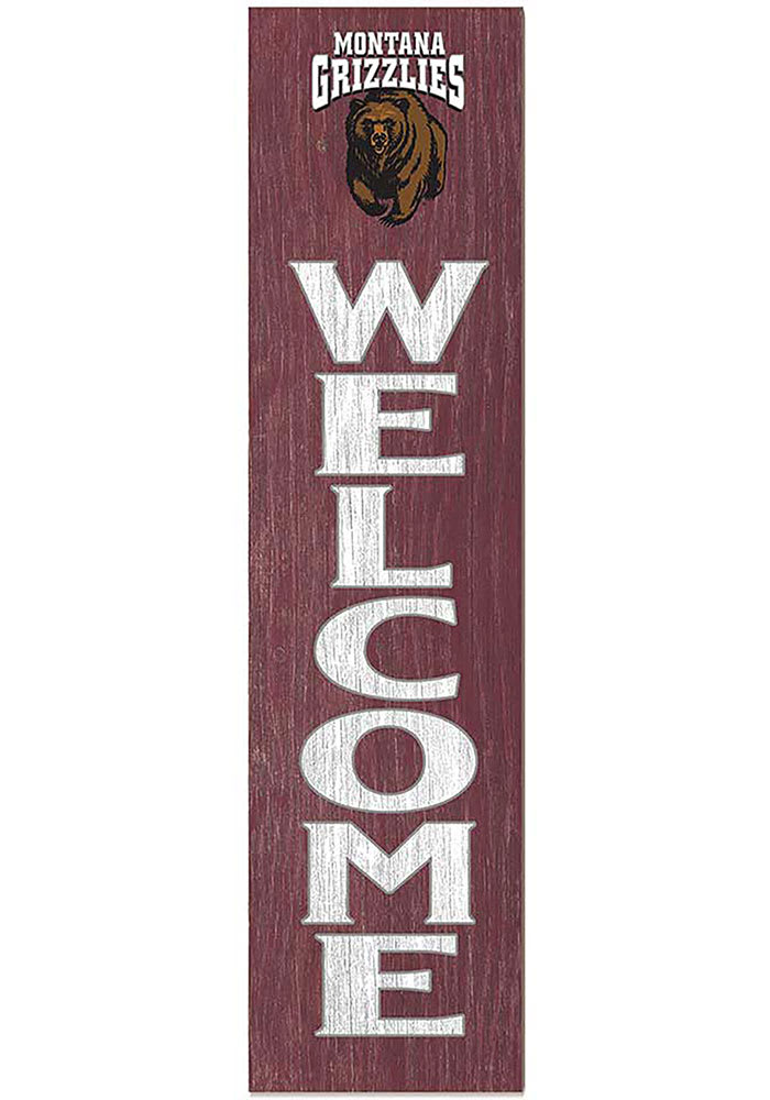 KH Sports Fan Montana Grizzlies 12x48 Welcome Leaning Sign