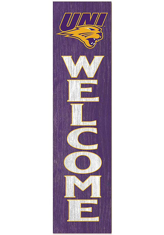 KH Sports Fan Northern Iowa Panthers 12x48 Welcome Leaning Sign