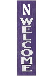 Purple Northwestern Wildcats 11x46 Welcome Leaning Sign