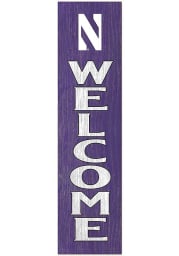 KH Sports Fan Northwestern Wildcats 12x48 Welcome Leaning Sign
