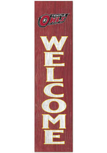 KH Sports Fan Temple Owls 11x46 Welcome Leaning Sign