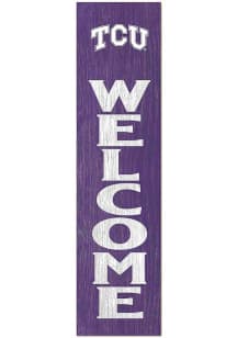 KH Sports Fan TCU Horned Frogs 11x46 Welcome Leaning Sign