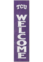 KH Sports Fan TCU Horned Frogs 12x48 Welcome Leaning Sign