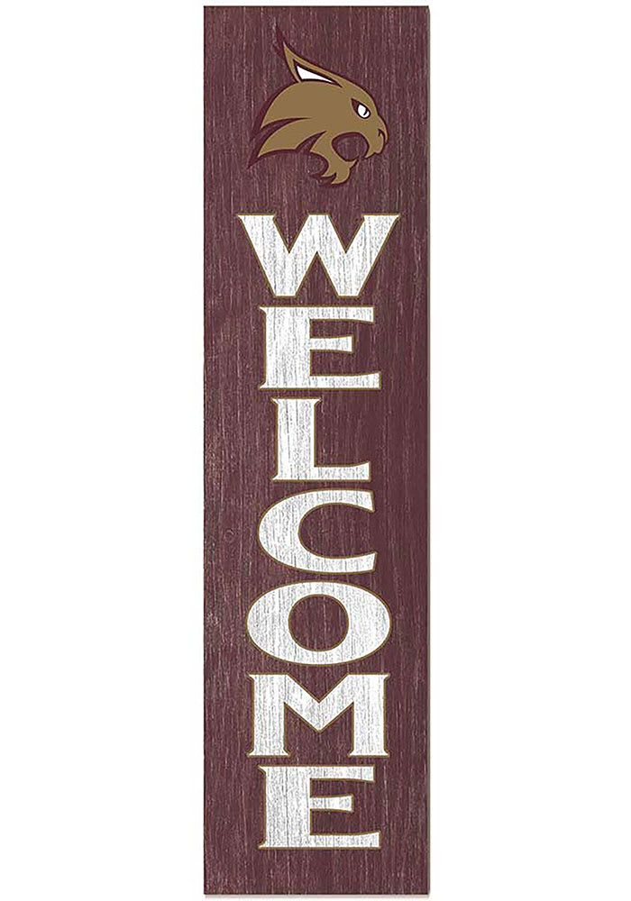 KH Sports Fan Texas State Bobcats 12x48 Welcome Leaning Sign