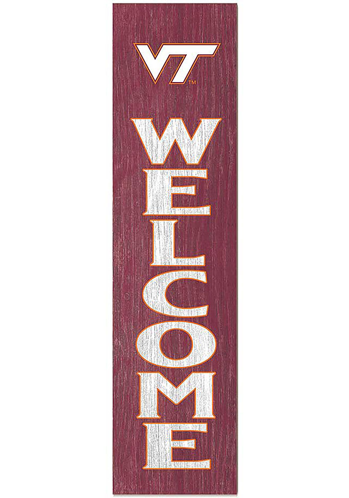 KH Sports Fan Virginia Tech Hokies 12x48 Welcome Leaning Sign