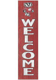 KH Sports Fan Wisconsin Badgers 12x48 Welcome Leaning Sign