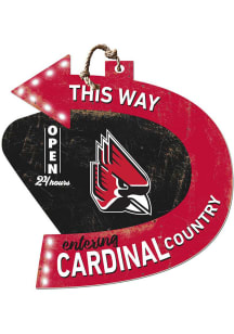 KH Sports Fan Ball State Cardinals This Way Arrow Sign