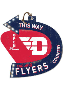 KH Sports Fan Dayton Flyers This Way Arrow Sign